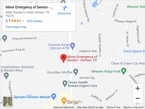 Get Directions to Minor Emergency of Denton Urgent Care and Walk-In Clinic in Denton, TX